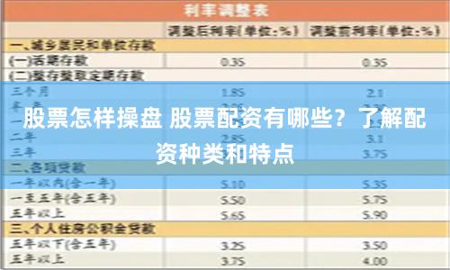 股票怎样操盘 股票配资有哪些？了解配资种类和特点
